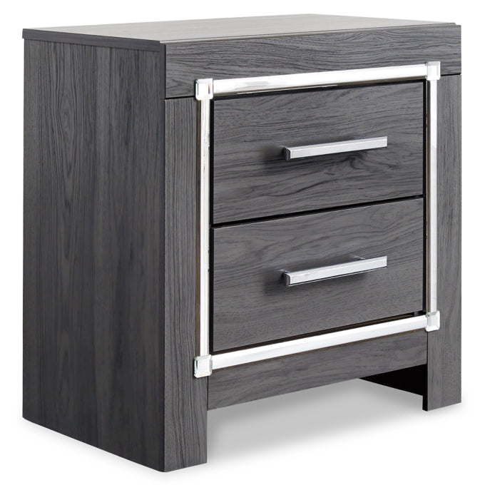 Lodanna King Panel Bed with 2 Storage Drawers with Mirrored Dresser, Chest and Nightstand - PKG003575 - furniture place usa
