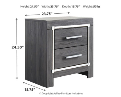 Lodanna King Panel Bed with 2 Storage Drawers with Mirrored Dresser, Chest and 2 Nightstands - PKG003577 - furniture place usa
