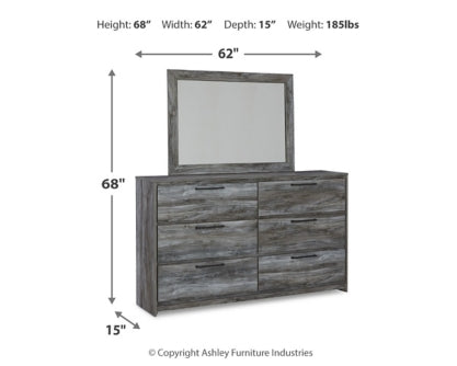 Baystorm King Panel Headboard with Mirrored Dresser - furniture place usa