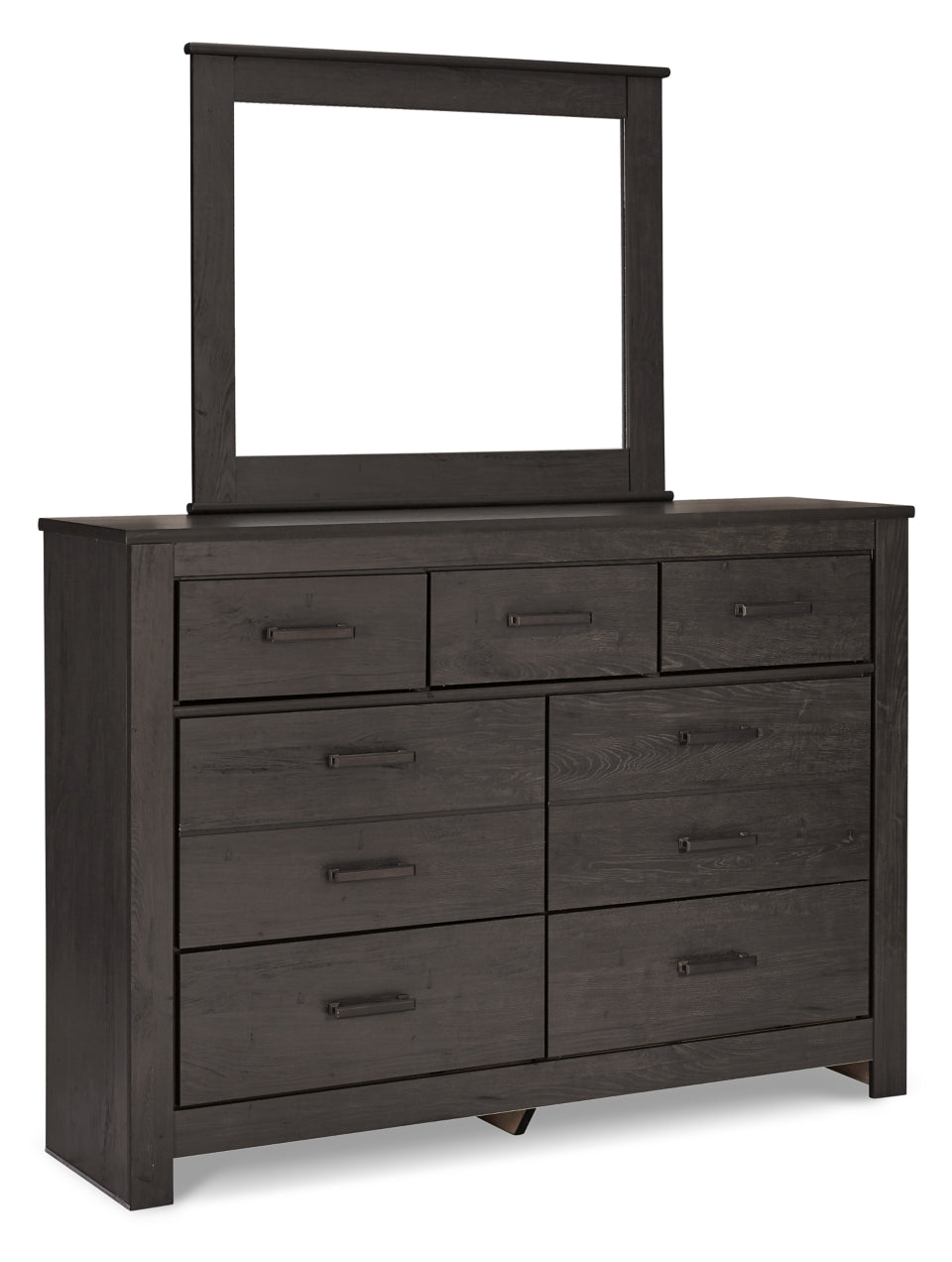 Brinxton Queen/Full Panel Headboard Bed with Mirrored Dresser and Chest - furniture place usa