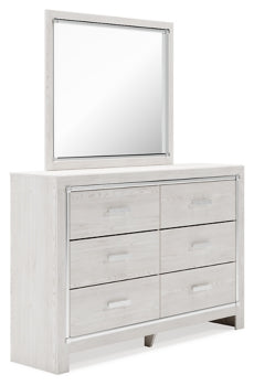 Altyra Twin Panel Bookcase Bed with Mirrored Dresser - furniture place usa