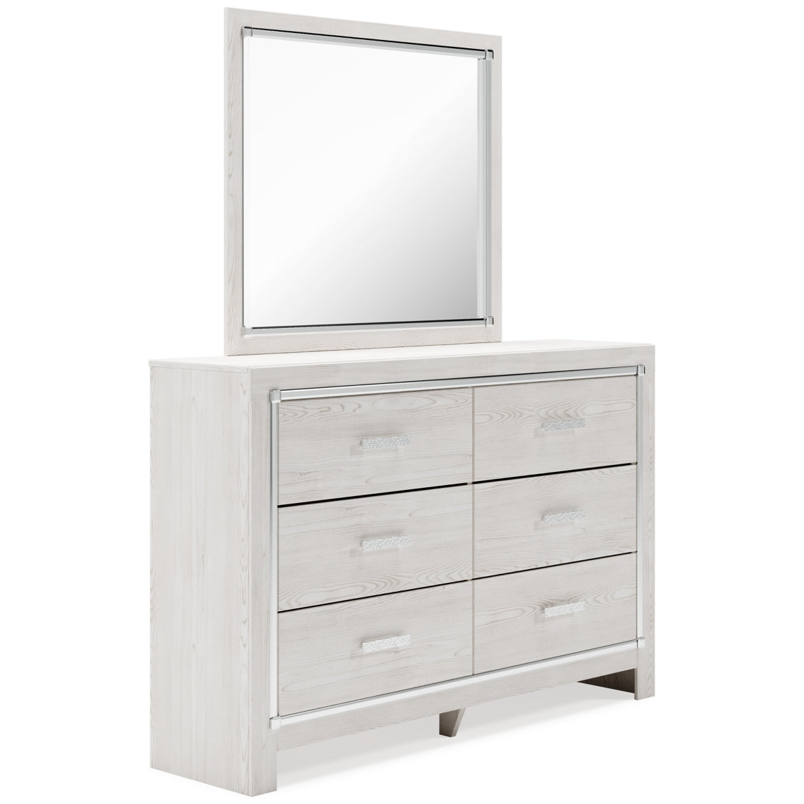 Altyra King Panel Headboard Bed with Mirrored Dresser, Chest and Nightstand - furniture place usa