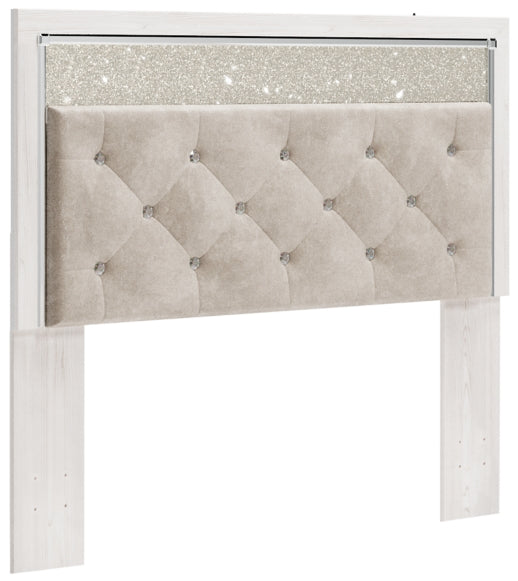 Altyra Queen Panel Headboard Bed with Mirrored Dresser and Chest - furniture place usa