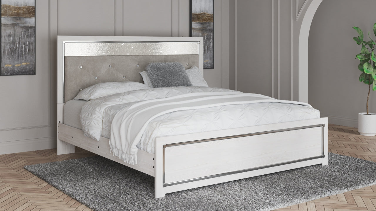 Altyra King Panel Headboard Bed with Dresser - furniture place usa