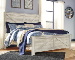 Bellaby King Crossbuck Panel Bed with Dresser - furniture place usa