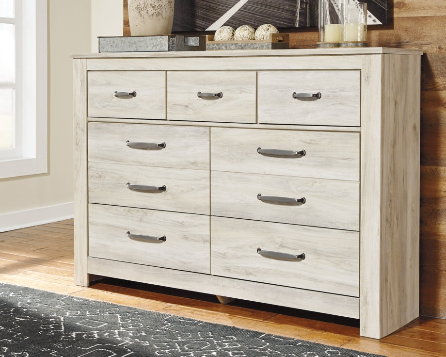 Bellaby King Crossbuck Panel Bed with Dresser - furniture place usa