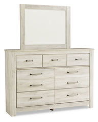 Bellaby Queen Panel Headboard Bed with Mirrored Dresser and Chest - furniture place usa