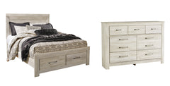 Bellaby Queen Platform Bed with 2 Storage Drawers with Dresser - furniture place usa