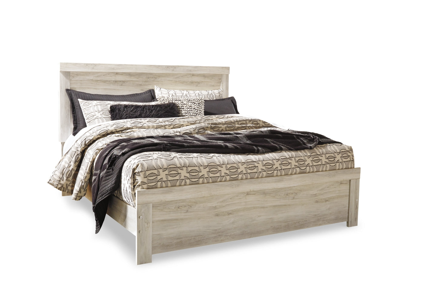 Bellaby Queen Panel Bed with Mirrored Dresser, Chest and Nightstand - furniture place usa