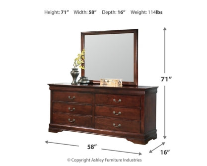 Alisdair Queen Sleigh Bed, Dresser, Mirror, Chest and Nightstand - furniture place usa