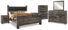 Wynnlow King Poster Bed with Mirrored Dresser and 2 Nightstands - furniture place usa