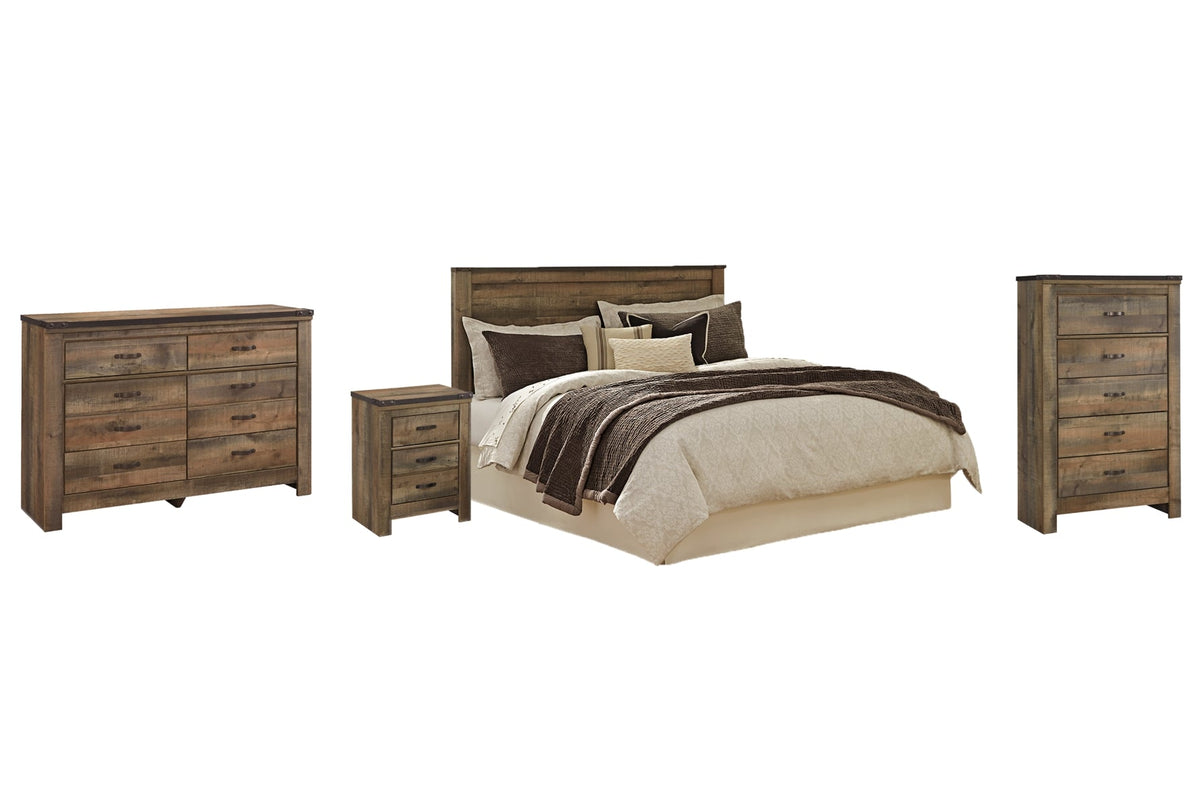 Trinell King/California King Panel Headboard with Dresser, Chest and Nightsand - furniture place usa
