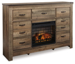 Trinell Dresser with Electric Fireplace - furniture place usa