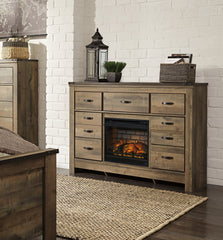 Trinell Dresser with Electric Fireplace - furniture place usa