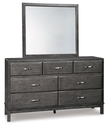 Caitbrook Queen Storage Bed with 8 Storage Drawers with Mirrored Dresser, Chest and 2 Nightstands - furniture place usa