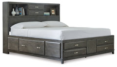 Caitbrook Queen Storage Bed with 8 Storage Drawers with Mirrored Dresser and 2 Nightstands - furniture place usa