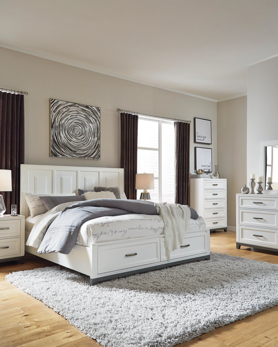 Brynburg Queen Panel Bed with 2 Storage Drawers - furniture place usa