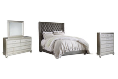 Coralayne Queen Upholstered Bed with Mirrored Dresser and Chest - PKG007769 - furniture place usa