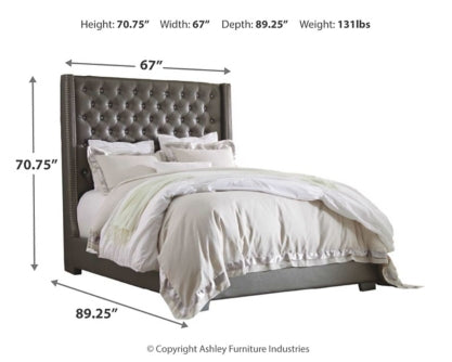 Coralayne Queen Upholstered Bed with Mirrored Dresser and Chest - PKG007774 - furniture place usa