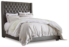 Coralayne California King Upholstered Bed with Mirrored Dresser, Chest and 2 Nightstands - PKG007831 - furniture place usa