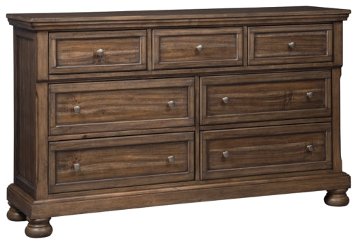 Flynnter Queen Panel Bed with Dresser - furniture place usa