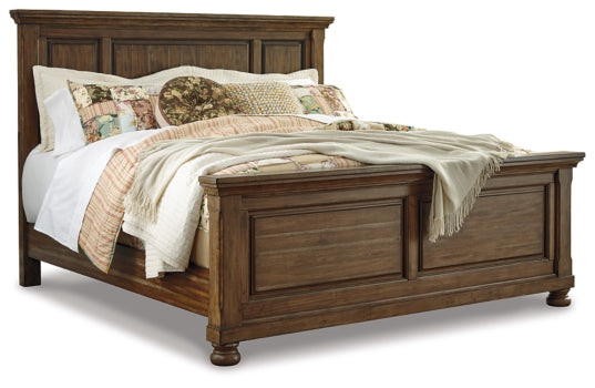 Flynnter Queen Panel Bed with Mirrored Dresser and Chest - furniture place usa