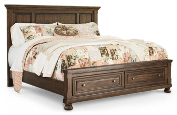 Flynnter Queen Panel Bed with 2 Storage Drawers - furniture place usa