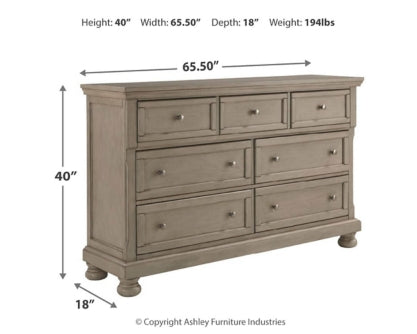 Lettner California King Panel Bed with Dresser - furniture place usa