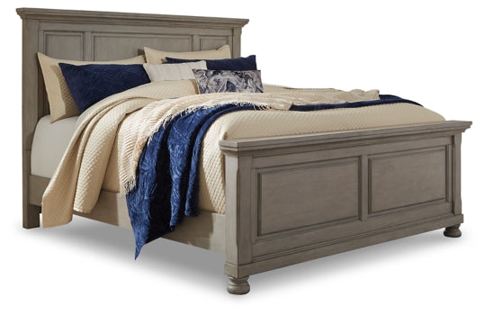 Lettner Queen Panel Bed with Mirrored Dresser, Chest and 2 Nightstands - furniture place usa