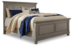 Lettner King Panel Bed with Mirrored Dresser - furniture place usa