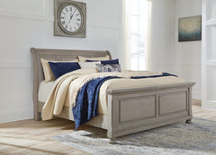 Lettner King Sleigh Bed - furniture place usa
