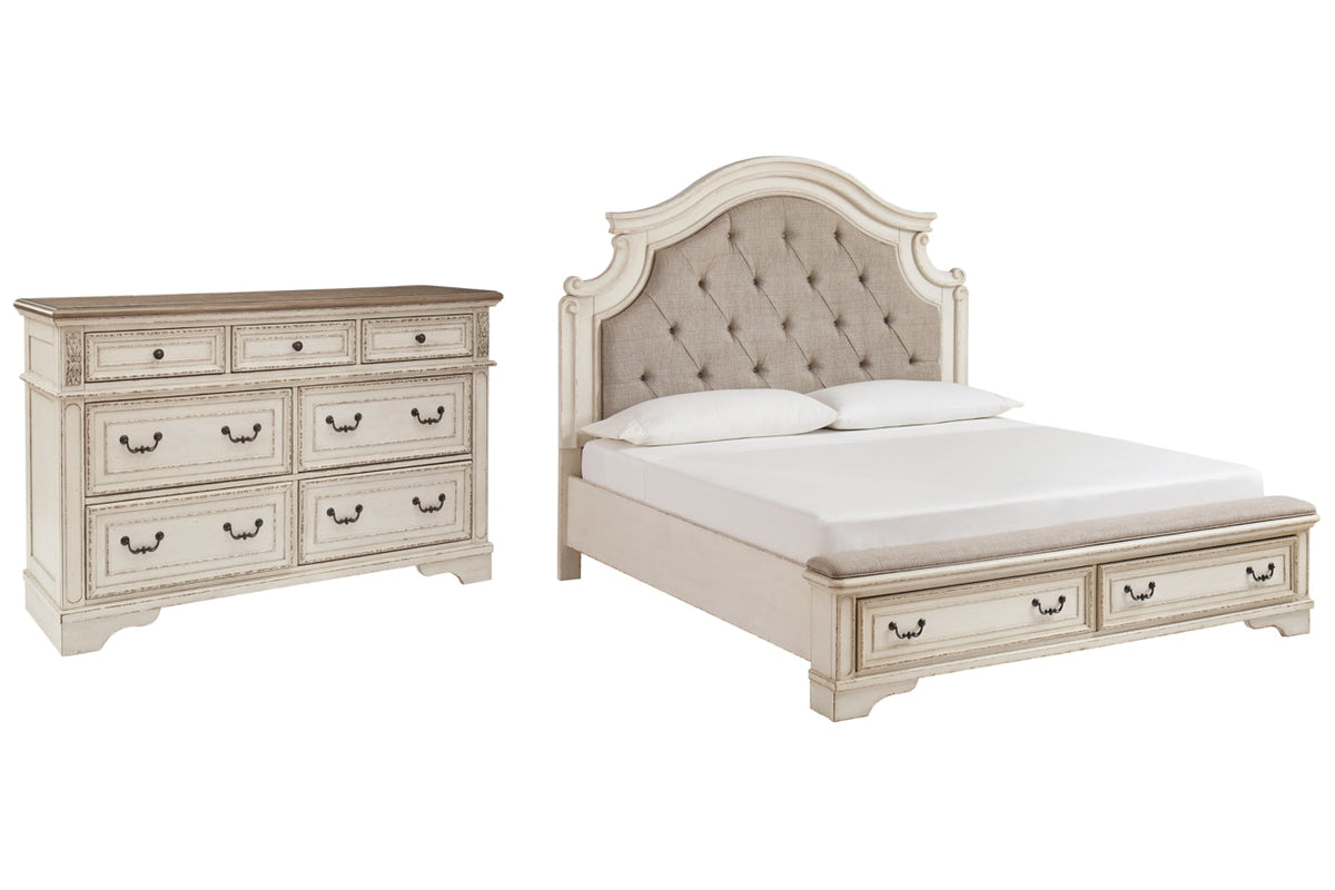 Realyn King Upholstered Bed with Dresser - furniture place usa