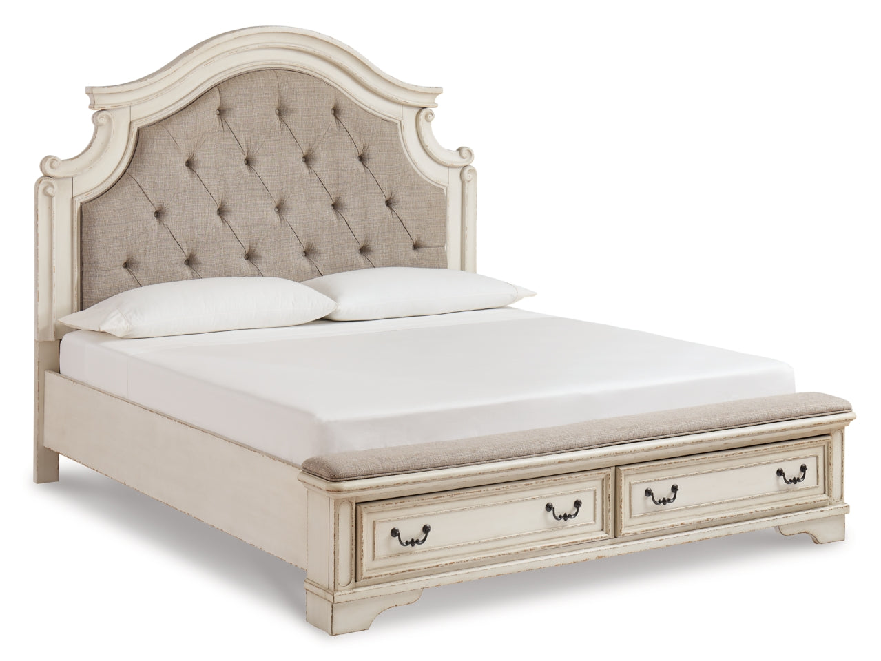 Realyn California King Upholstered Bed with Mirrored Dresser - furniture place usa