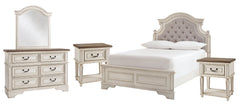 Realyn Full Panel Bed with Mirrored Dresser and 2 Nightstands - furniture place usa
