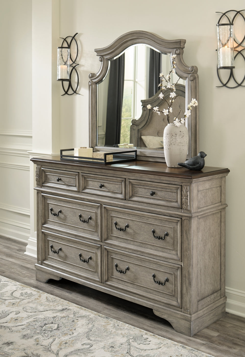 Lodenbay Dresser and Mirror - furniture place usa