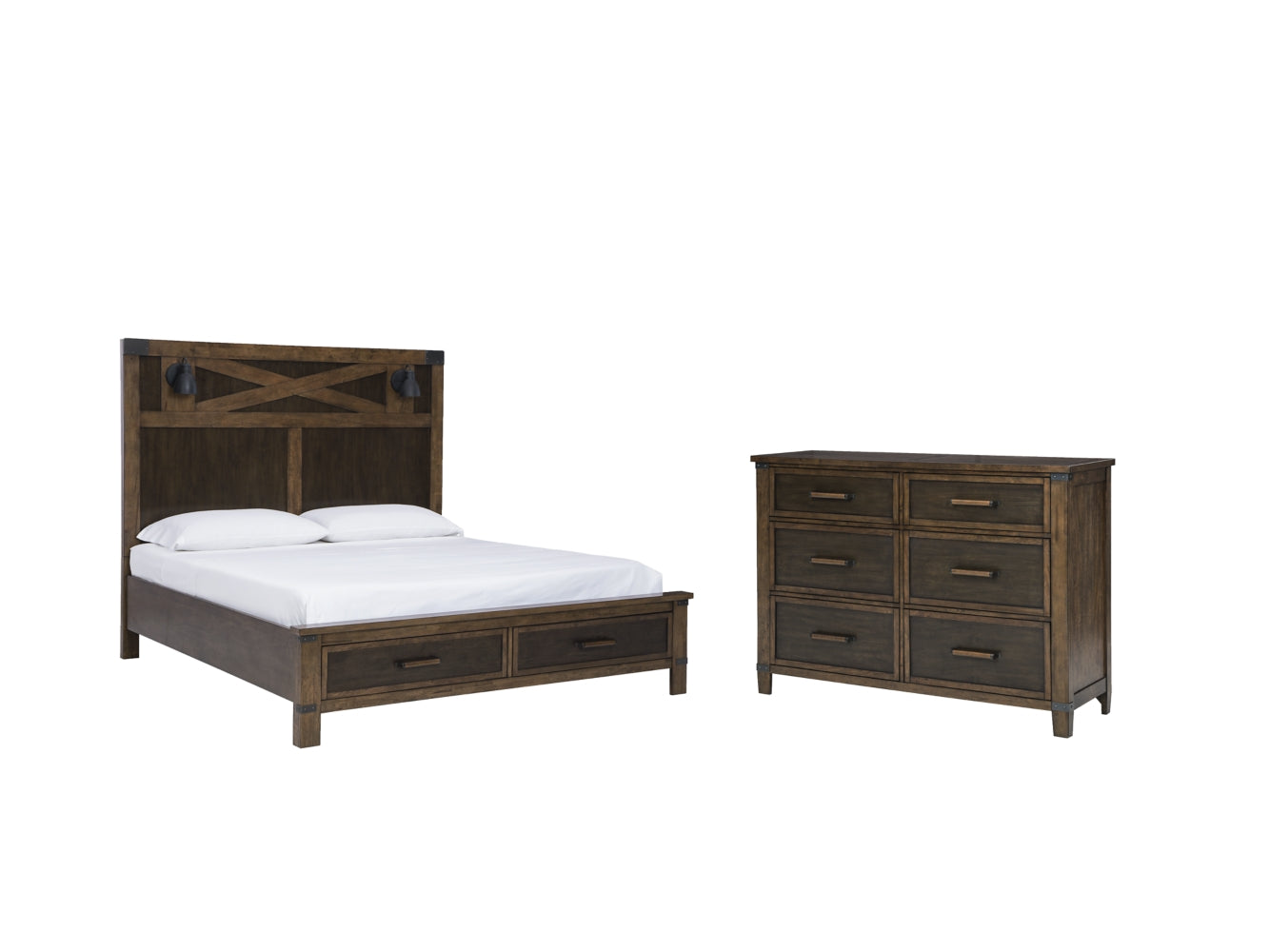 Wyattfield King Panel Bed with Dresser - furniture place usa