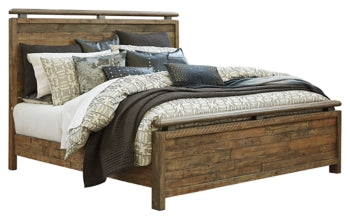 Sommerford Queen Panel Bed with Mirrored Dresser, Chest and Nightstand - furniture place usa