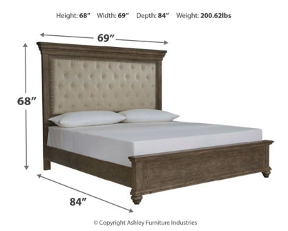 Johnelle Queen Upholstered Panel Bed with Dresser - furniture place usa