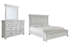 Kanwyn King Panel Bed with Storage with Mirrored Dresser - furniture place usa