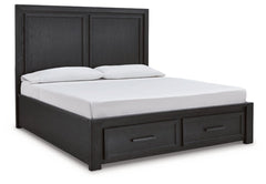 Foyland California King Panel Storage Bed - furniture place usa