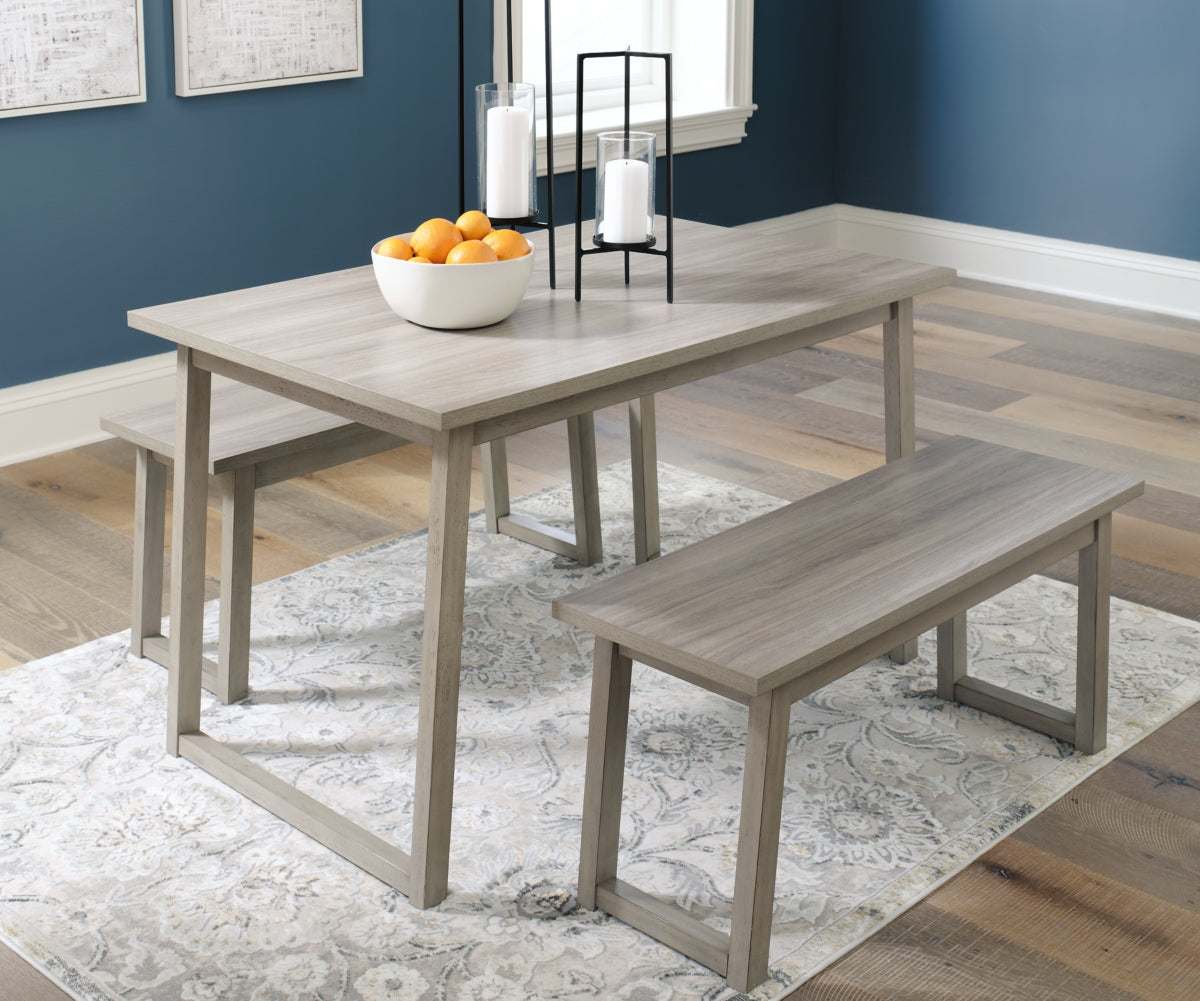 Loratti Dining Table and Benches (Set of 3) - furniture place usa