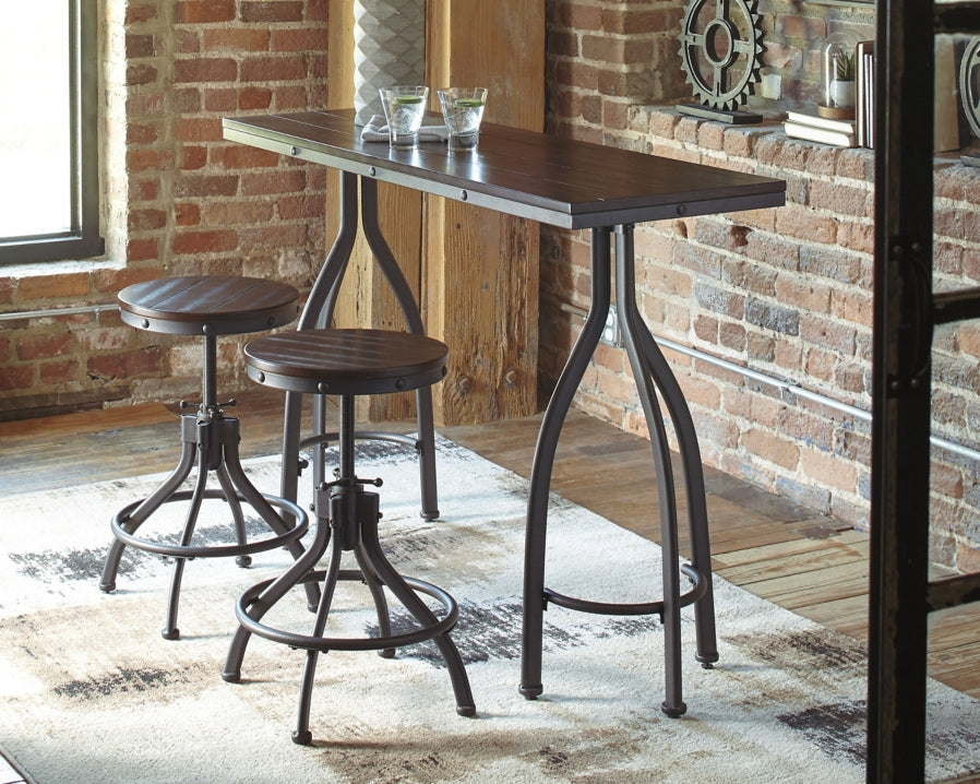 Odium Counter Height Dining Table and Bar Stools (Set of 3) - furniture place usa
