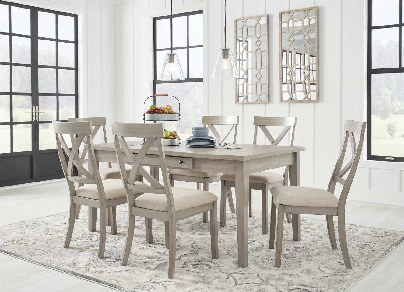 Parellen Dining Table and 6 Chairs - PKG013255 - furniture place usa