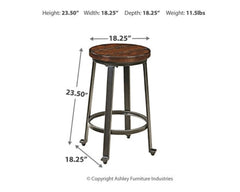 Challiman Counter Height Bar Stool (Set of 2) - furniture place usa