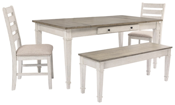 Skempton Dining Table and 2 Chairs and Bench - furniture place usa