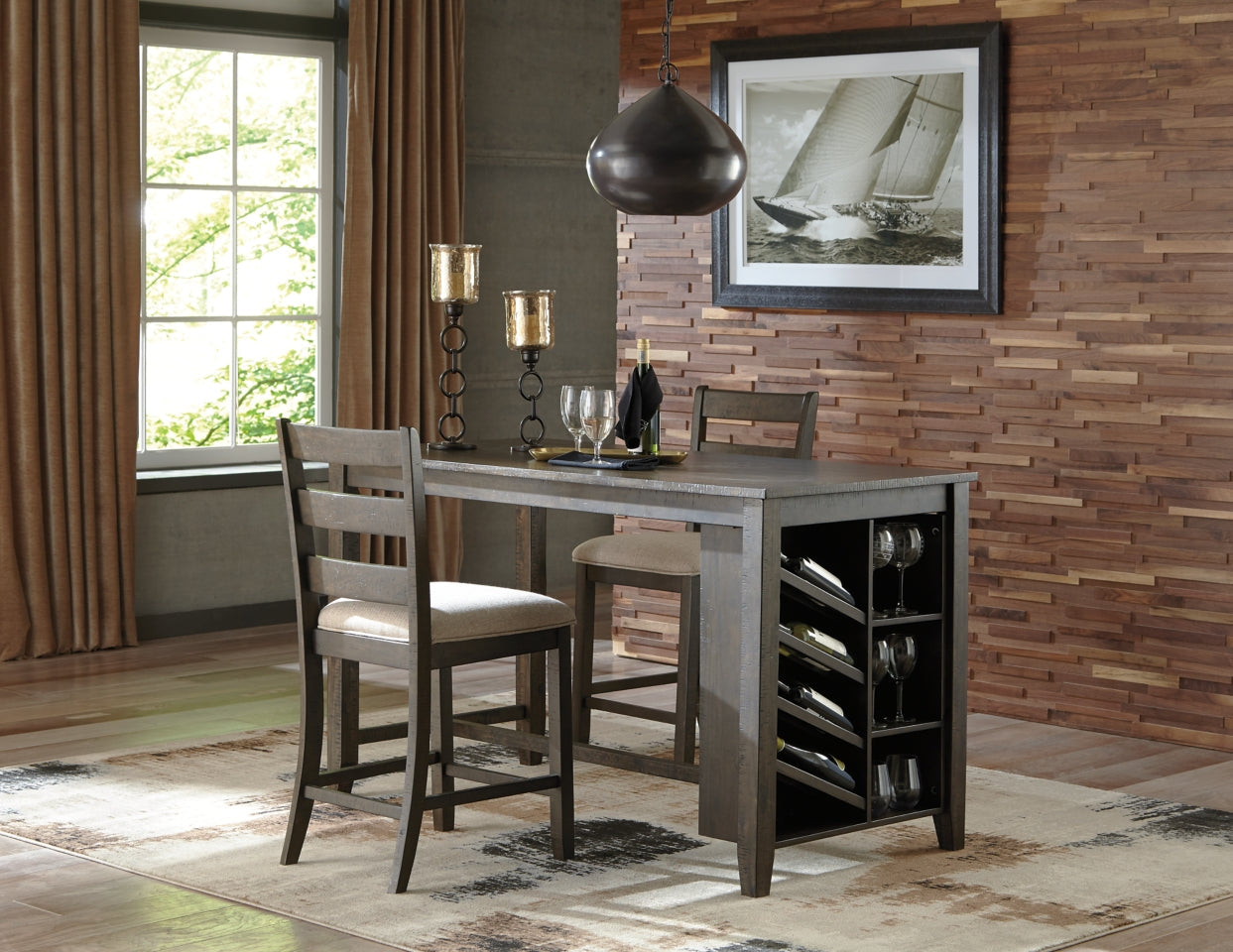 Rokane Counter Height Dining Table and 2 Barstools - PKG001980 - furniture place usa