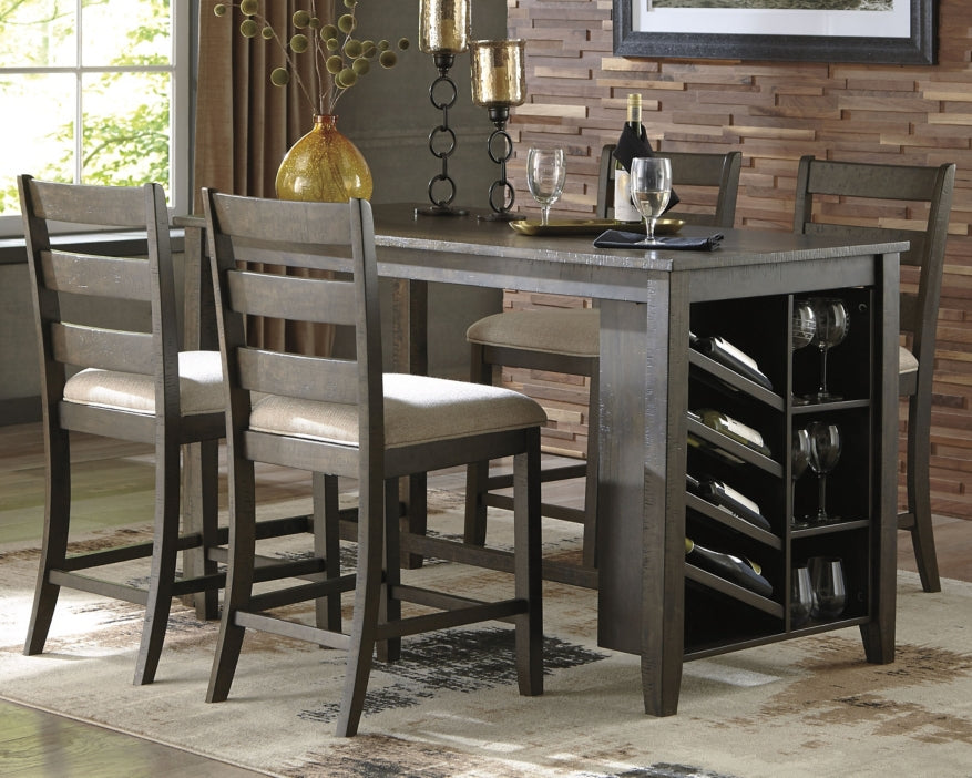 Rokane Counter Height Dining Table and 4 Barstools - PKG000111 - furniture place usa