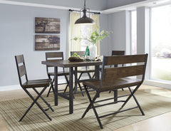 Kavara Counter Height Dining Table and 4 Barstools and Bench - furniture place usa