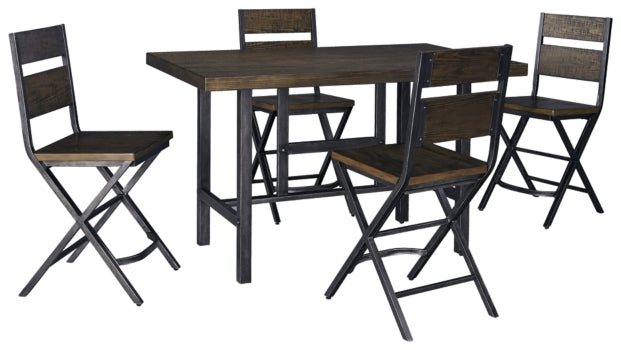 Kavara Counter Height Dining Table and 4 Barstools - furniture place usa