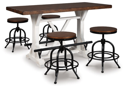 Valebeck Counter Height Dining Table and 4 Barstools - PKG002022 - furniture place usa